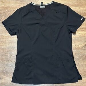 Elle Black V Neck Scrub Top
